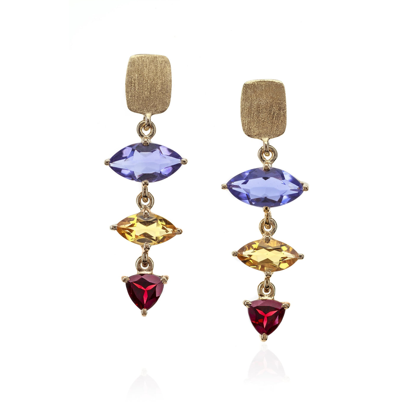 Gold Jewel Drop Earrings