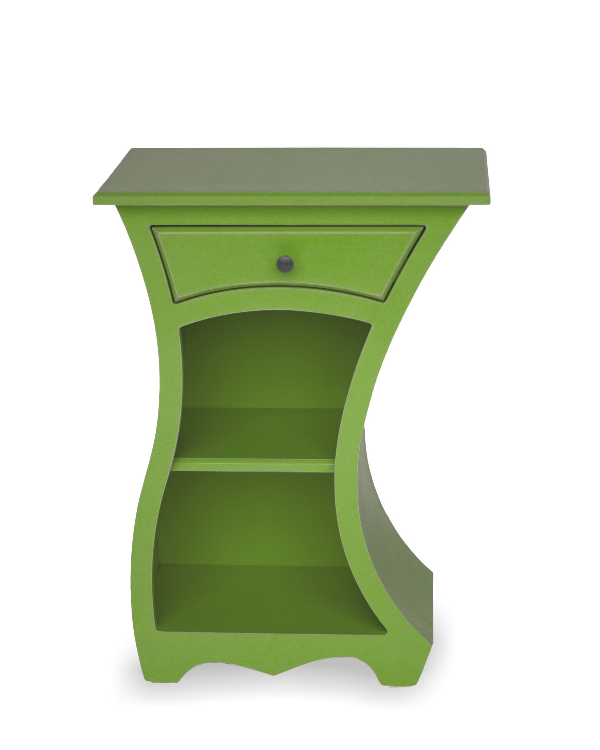 left handed, apple green paint