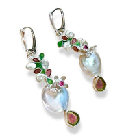 Kinetic Blossom & Tourmaline Earrings