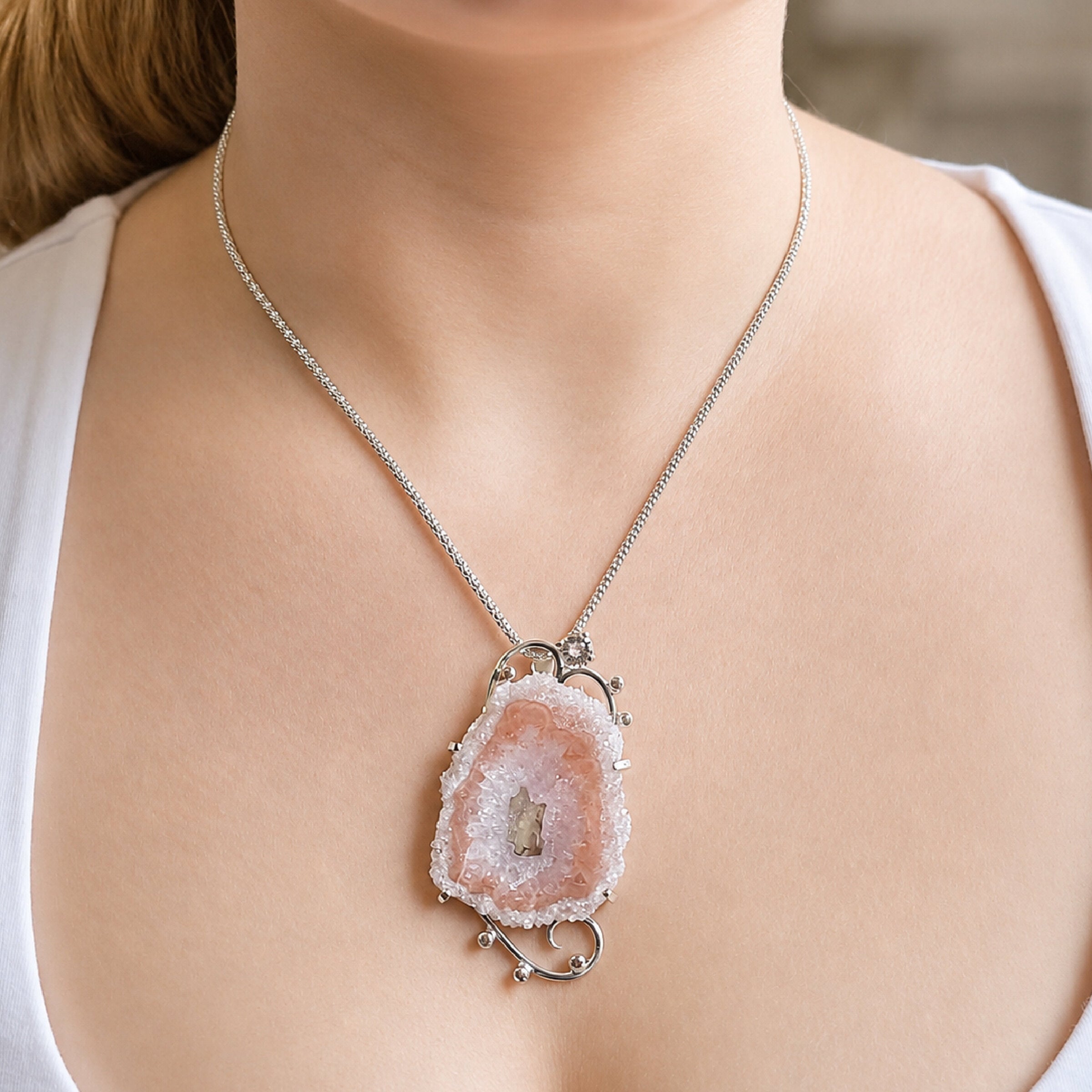 Blushing Agate Pendant