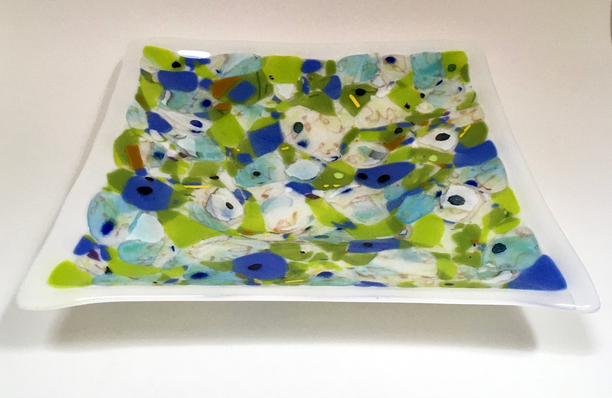 Green and Blue Square Bowl