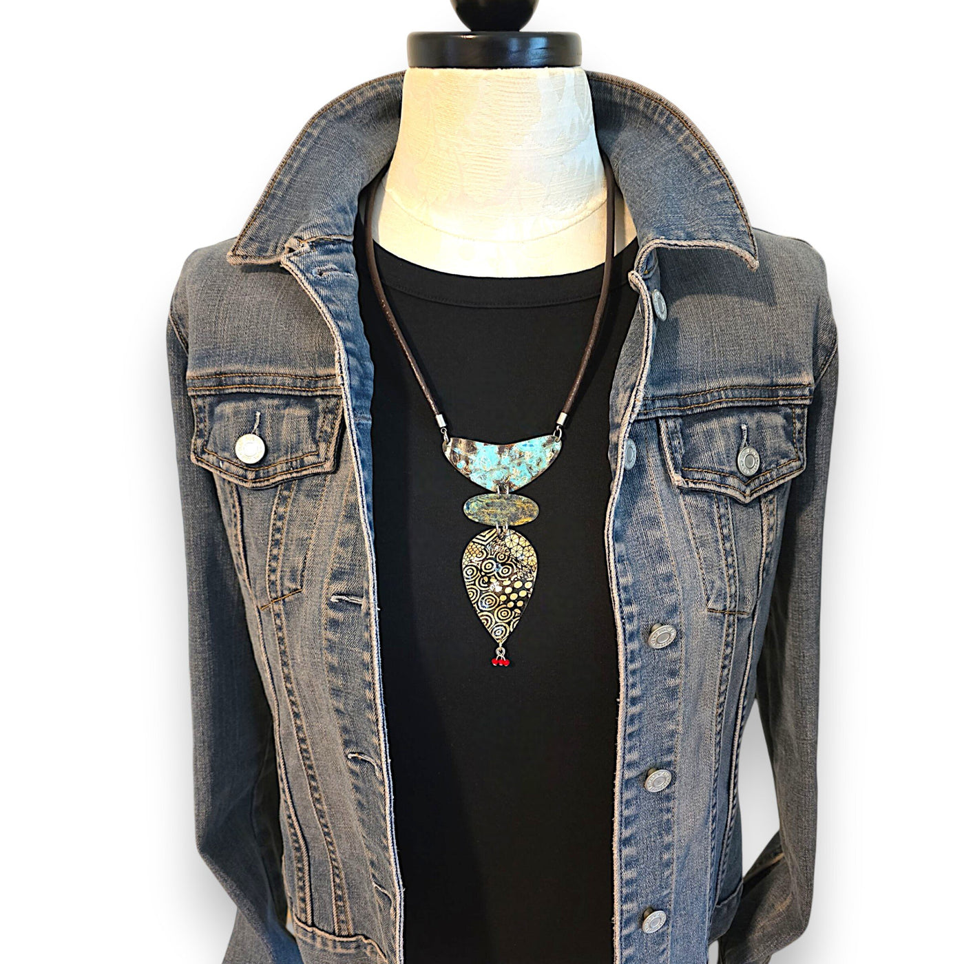 Relics Ruby & Gold Pendant Necklace