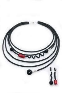 Red Coral & Black Onyx Necklace