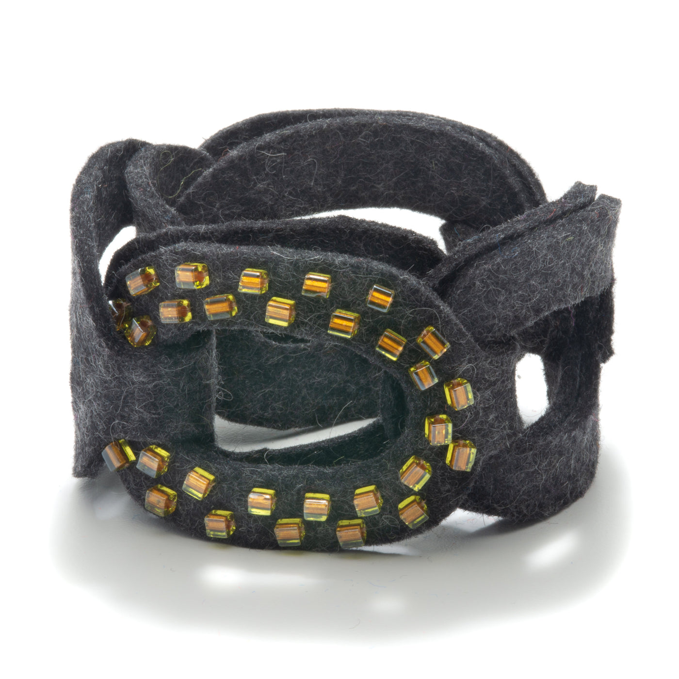 Big Beaded Felt-Chain Cuff