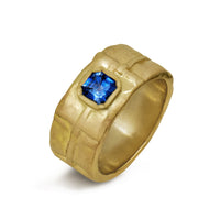 Sapphire Folded Gold Band