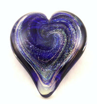 Large Cobalt Blue Dichroic Heart Paperweight