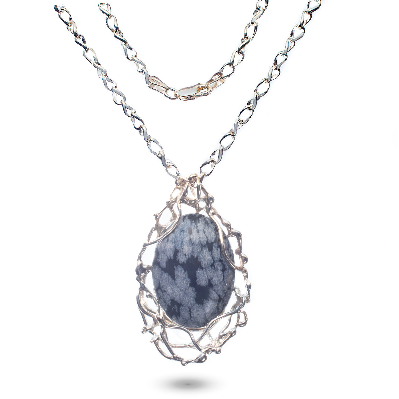 Snowflake Obsidian Pendant