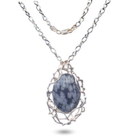 Snowflake Obsidian Pendant
