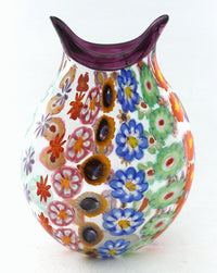 Large Impressionist's Garden Vase with Amethyst Trim