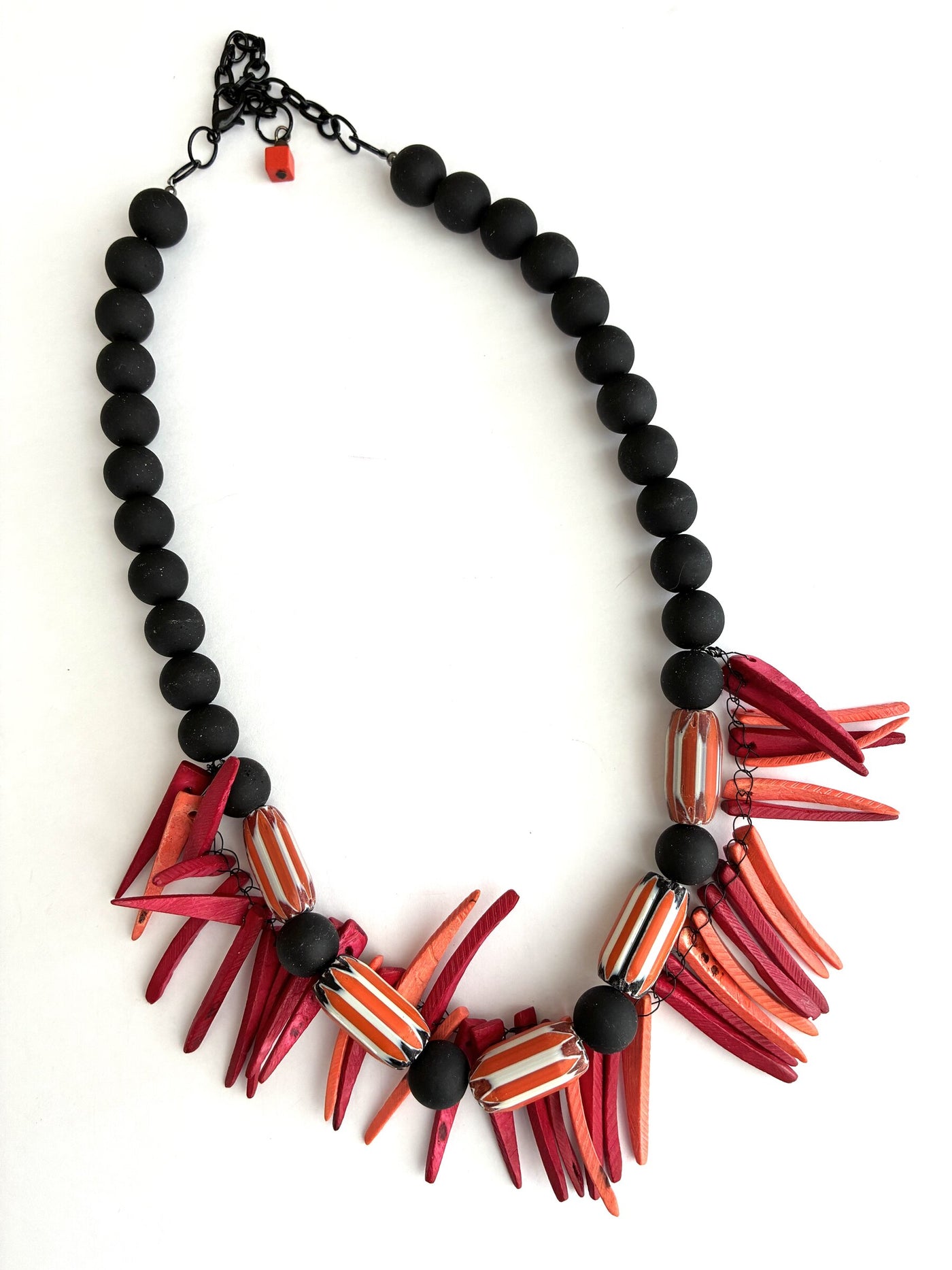 Chevron Barrel Bead Necklace
