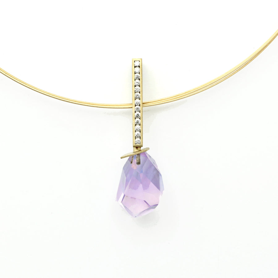 Diamonds & Lavender Quartz Pendant