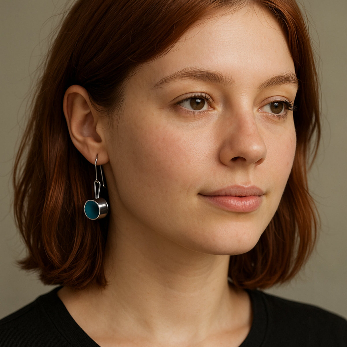 Blue Grotto Drum Earrings