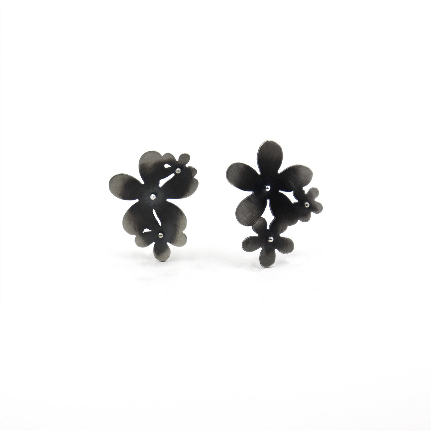 Flower Canopy Asymmetrical Stud Earrings