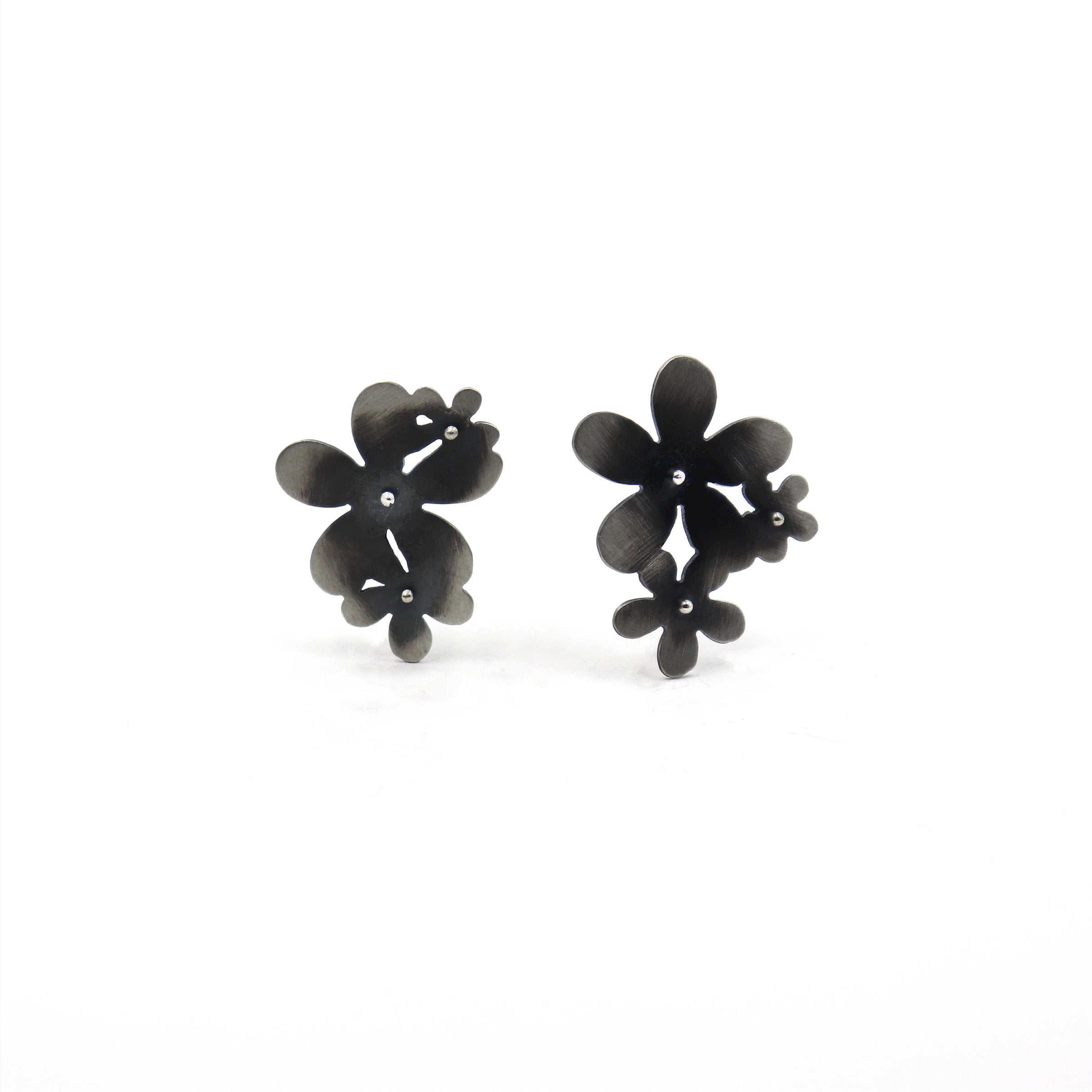 Flower Canopy Asymmetrical Stud Earrings