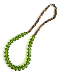 Long Green Resin Bead Necklace