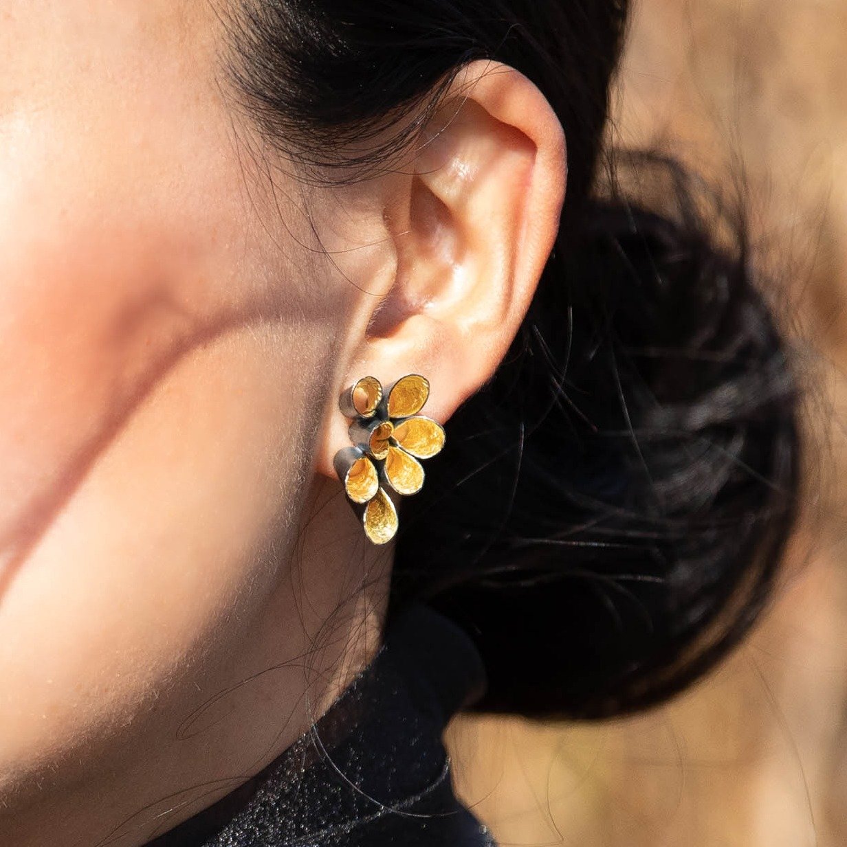 18k Yellow Gold on Sterling Silver