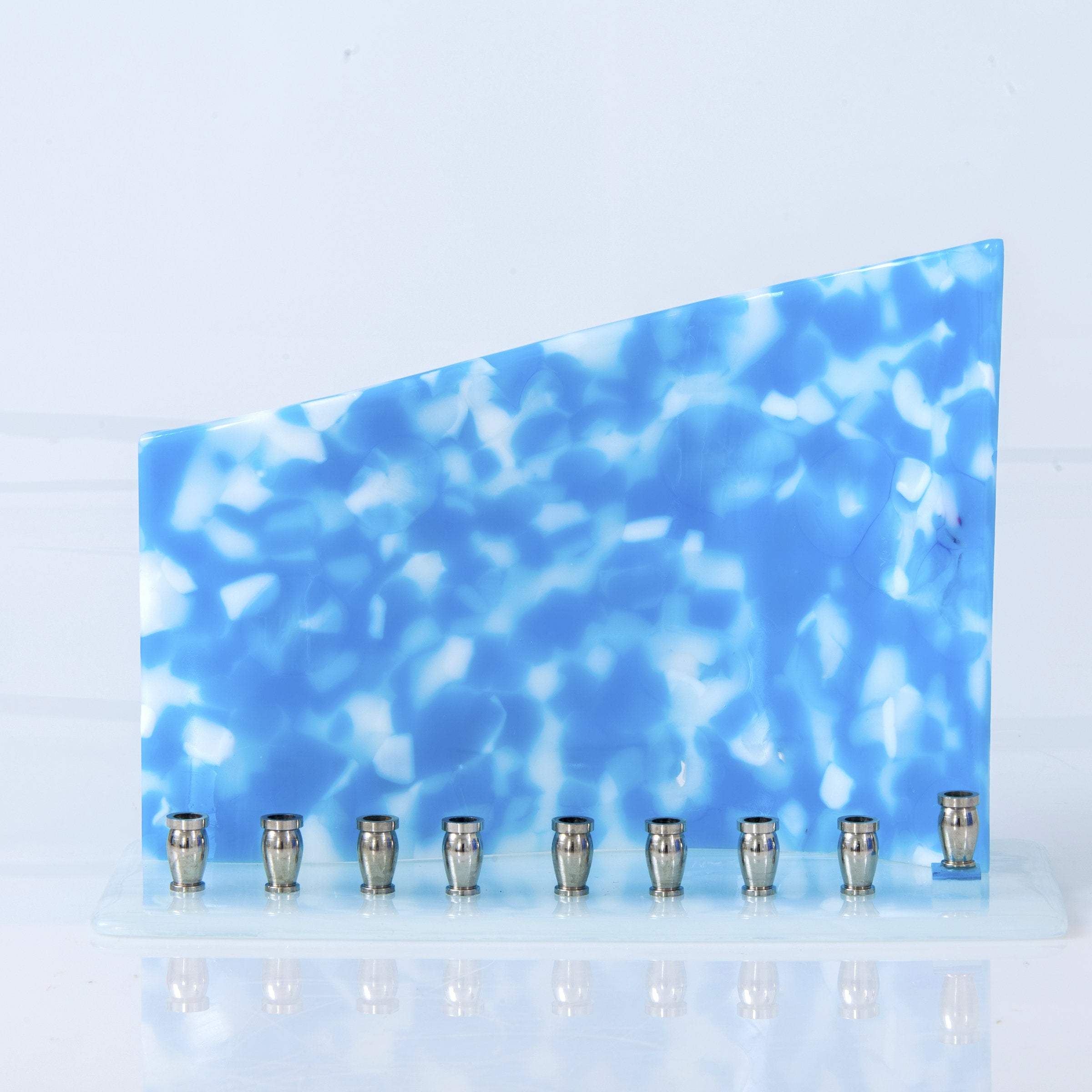 Celestial Art Glass Menorah