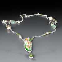 Cloisonne Clematis Necklace