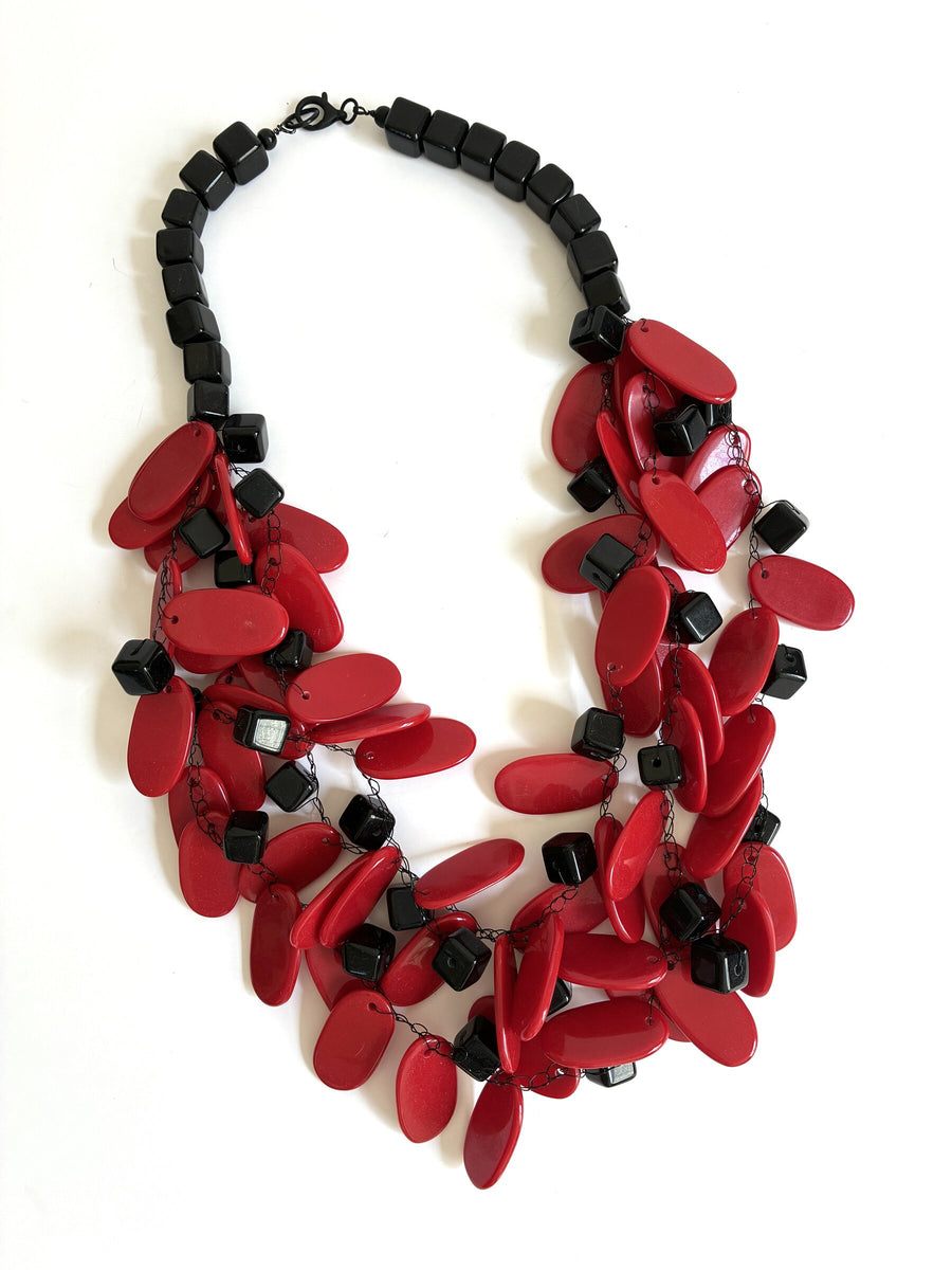 Red Ovals Necklace