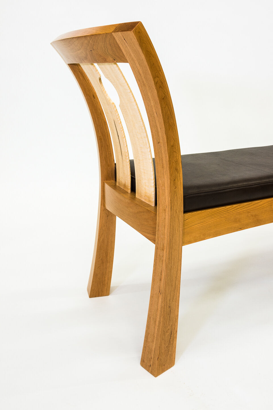 Curved Leather Bench