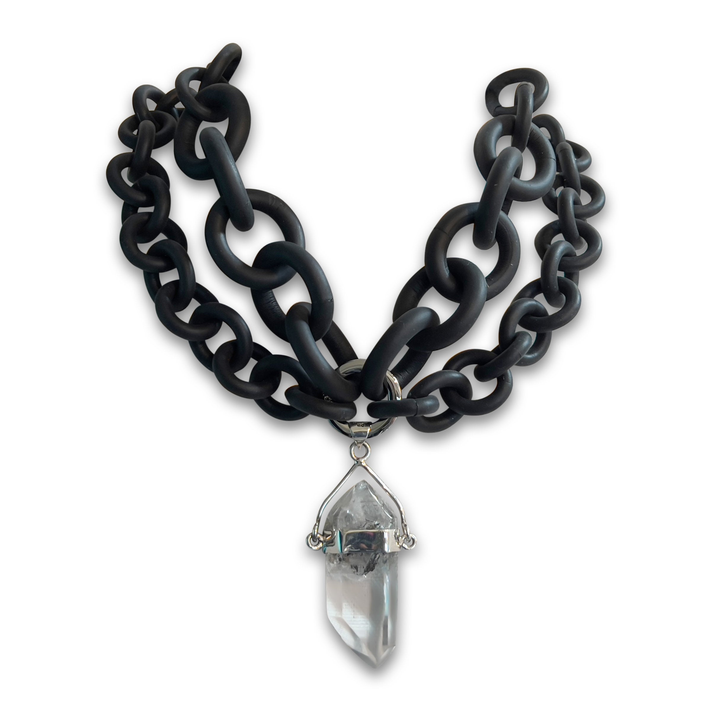 Tibetan Quartz Convertible Rubber Necklace