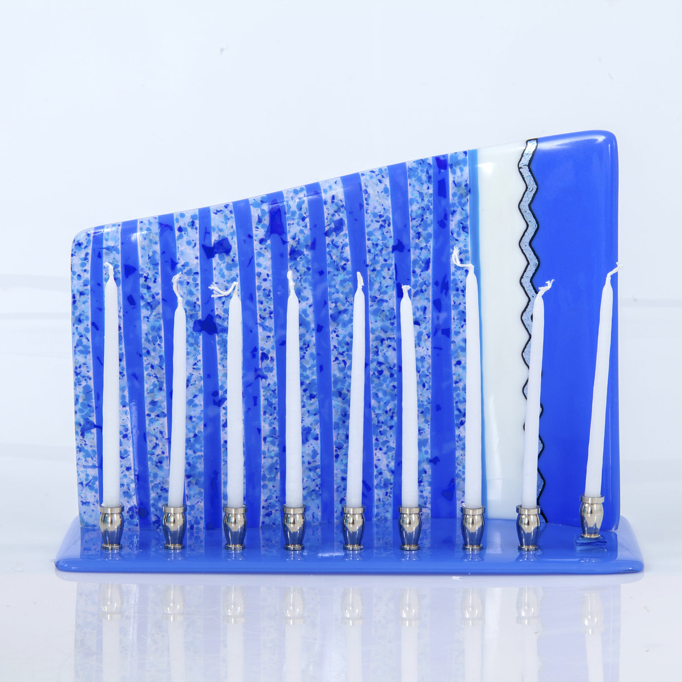 Blue and Silver Menorah