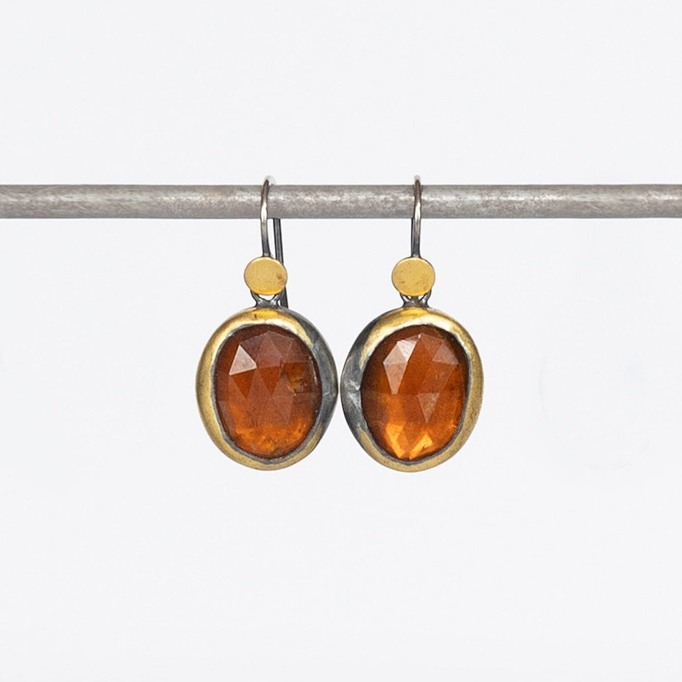 Crescent Rim Dot Earrings