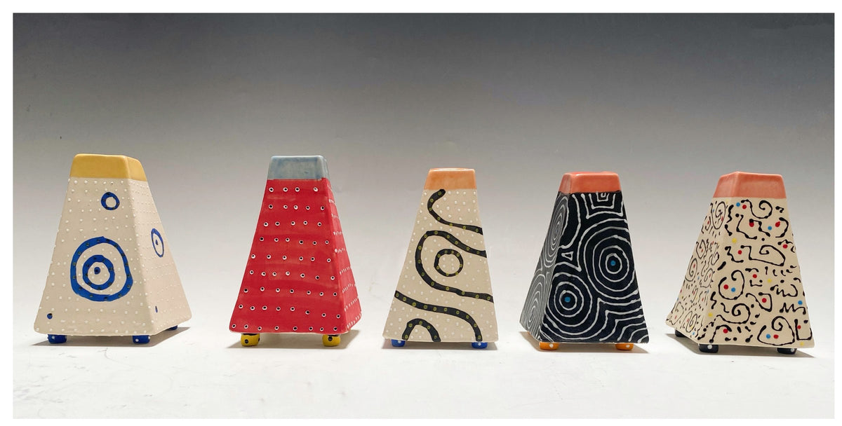 left to right: blue ring, red, blackline, black optix, squiggle
