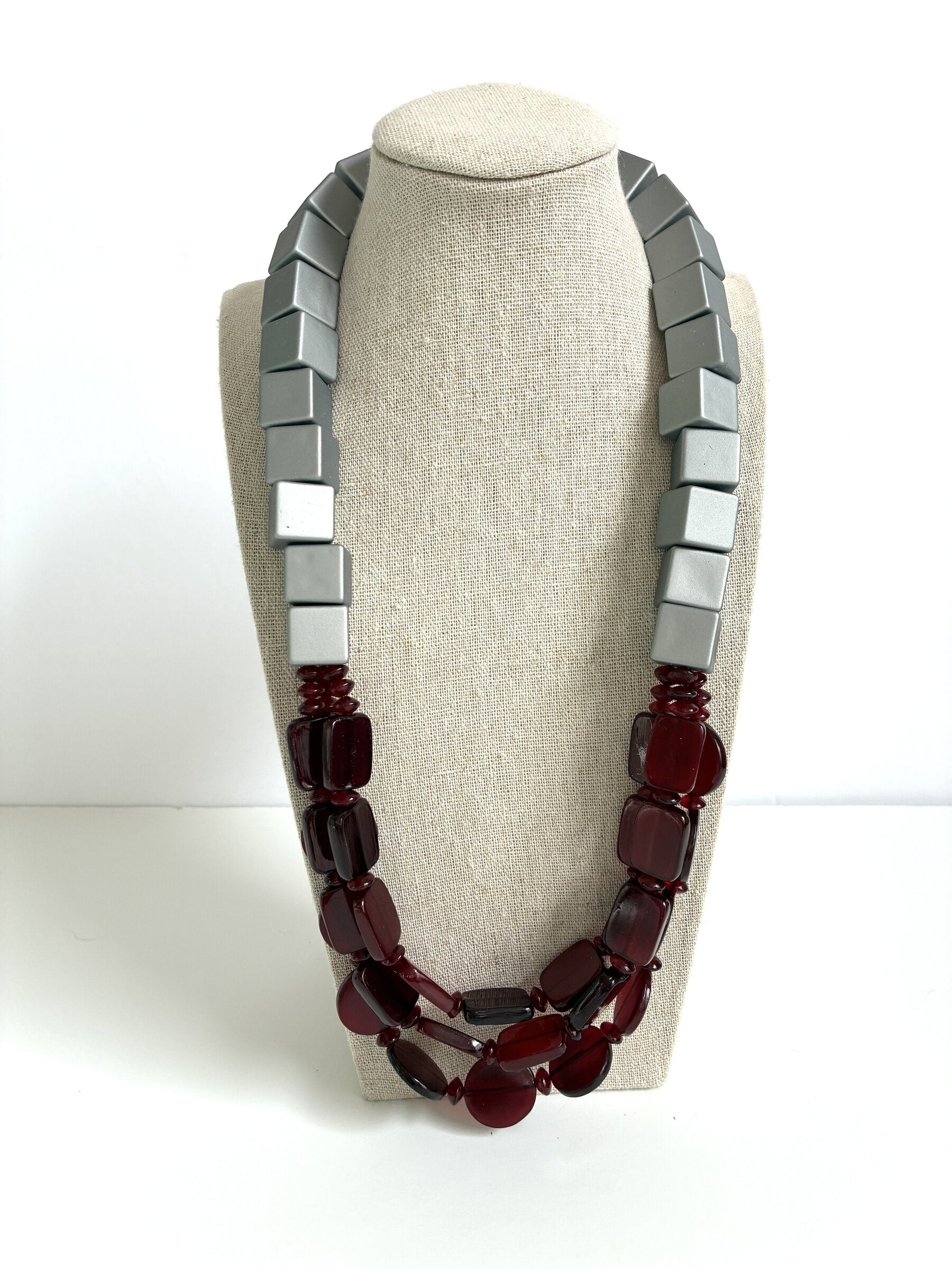 Ruby Red Shapes Necklace