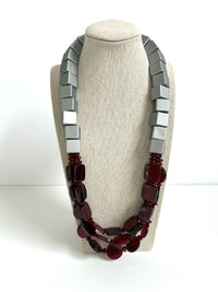 Ruby Red Shapes Necklace