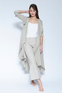 Draped Linen Duster