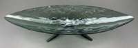 Blue Grass Glass Boat on Intersecting Arch Pedestal