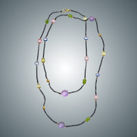 Multi-Color Stone & Sterling Necklace