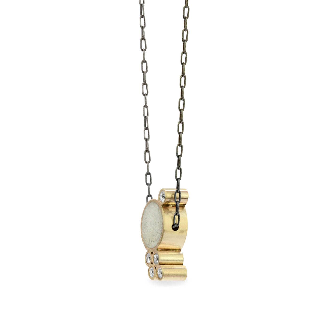 14k Yellow Gold with White Concrete