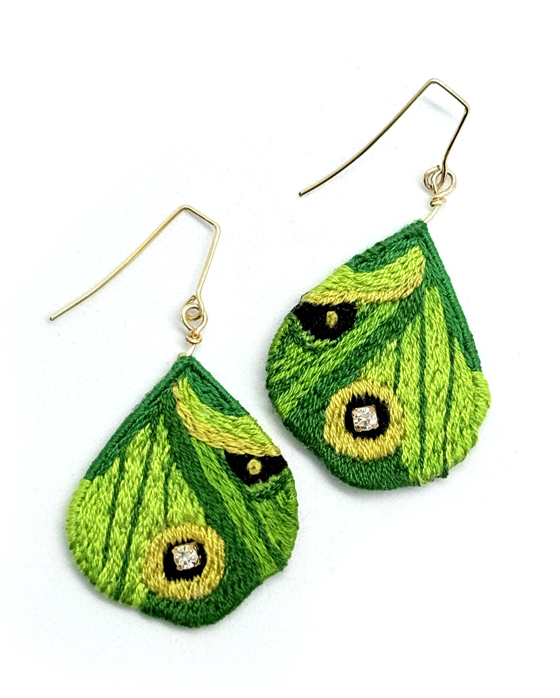 Chartreuse Butterfly Wing Earrings