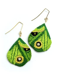 Chartreuse Butterfly Wing Earrings