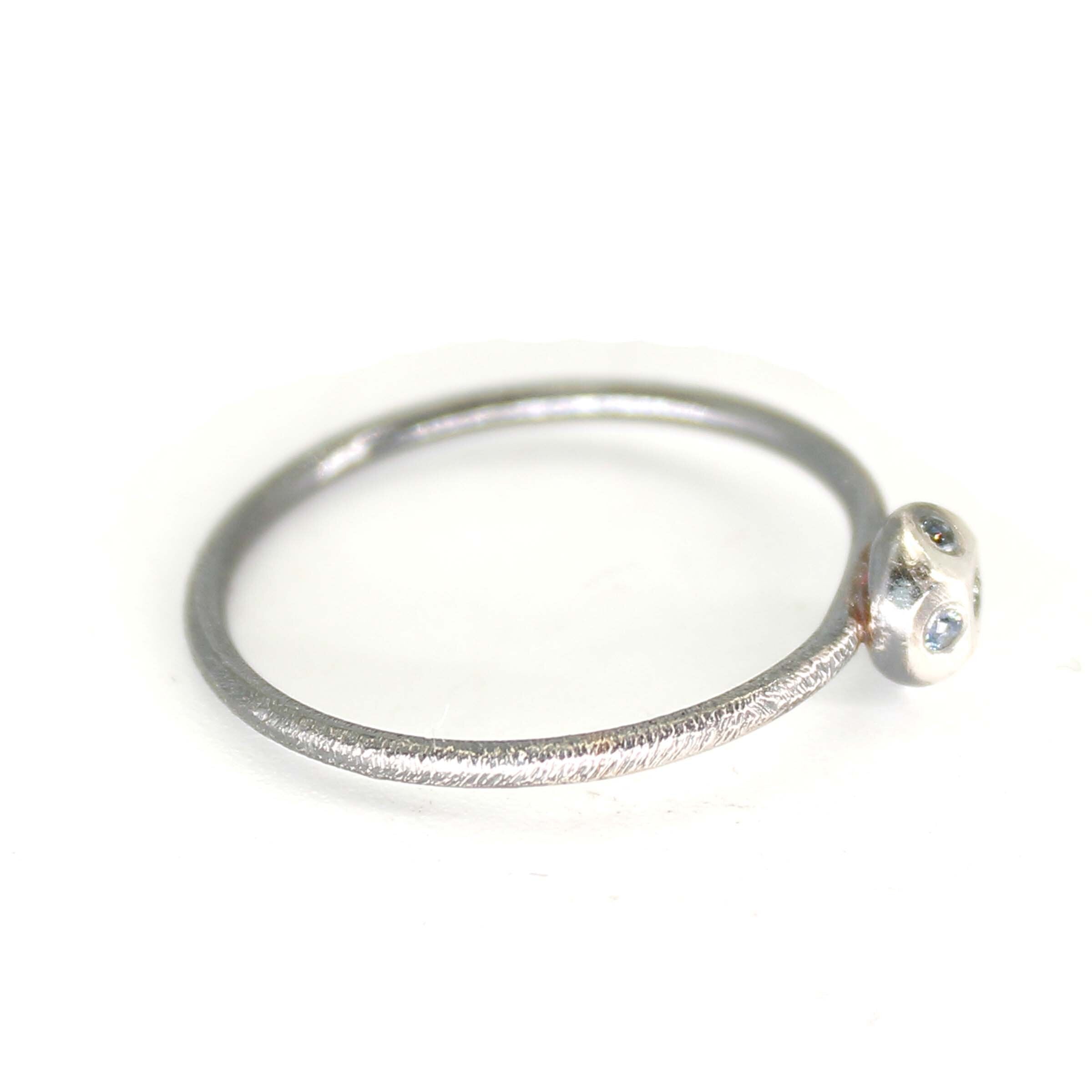facted Blue Sapphire Stacking ring