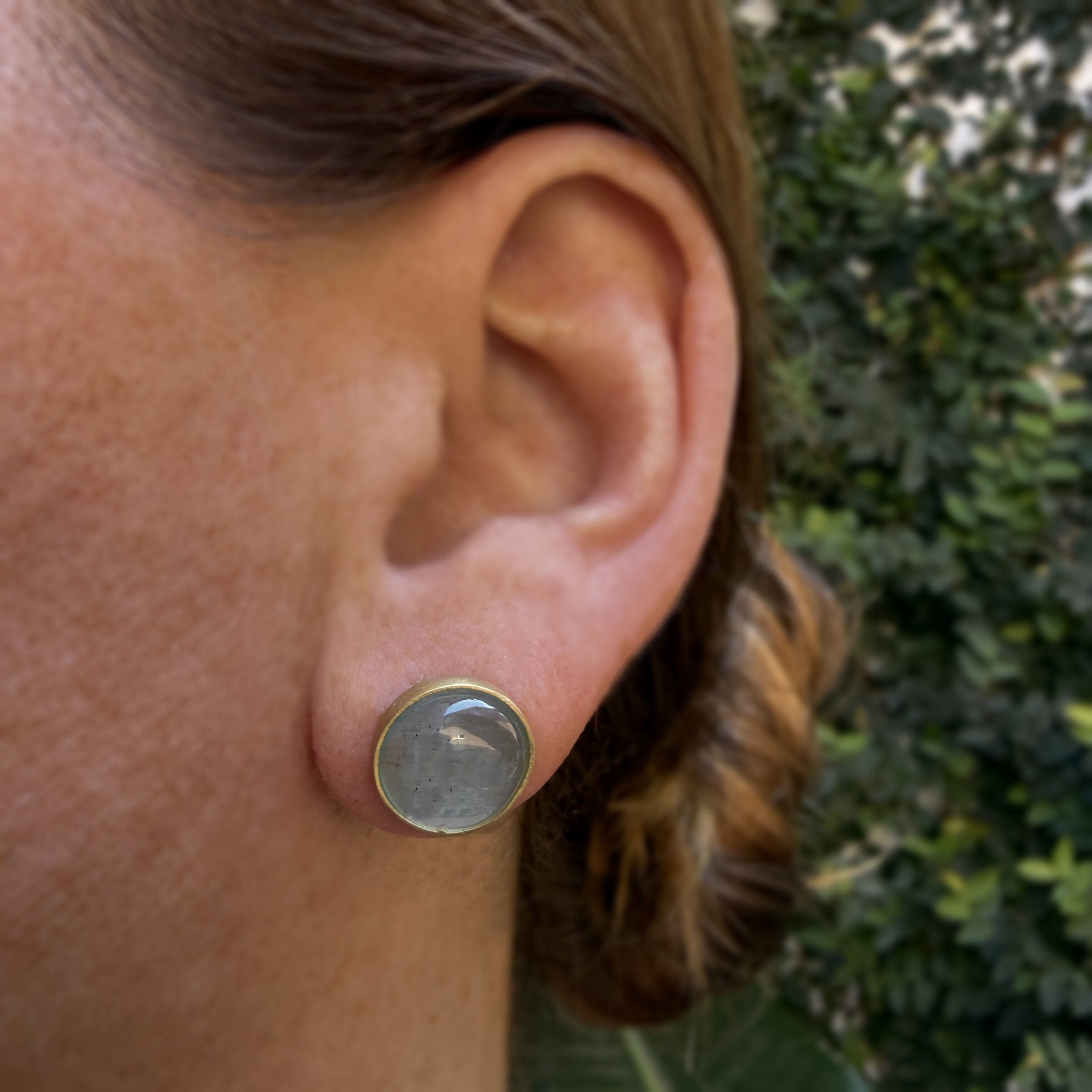 Cat's Eye Aquamarine Earrings