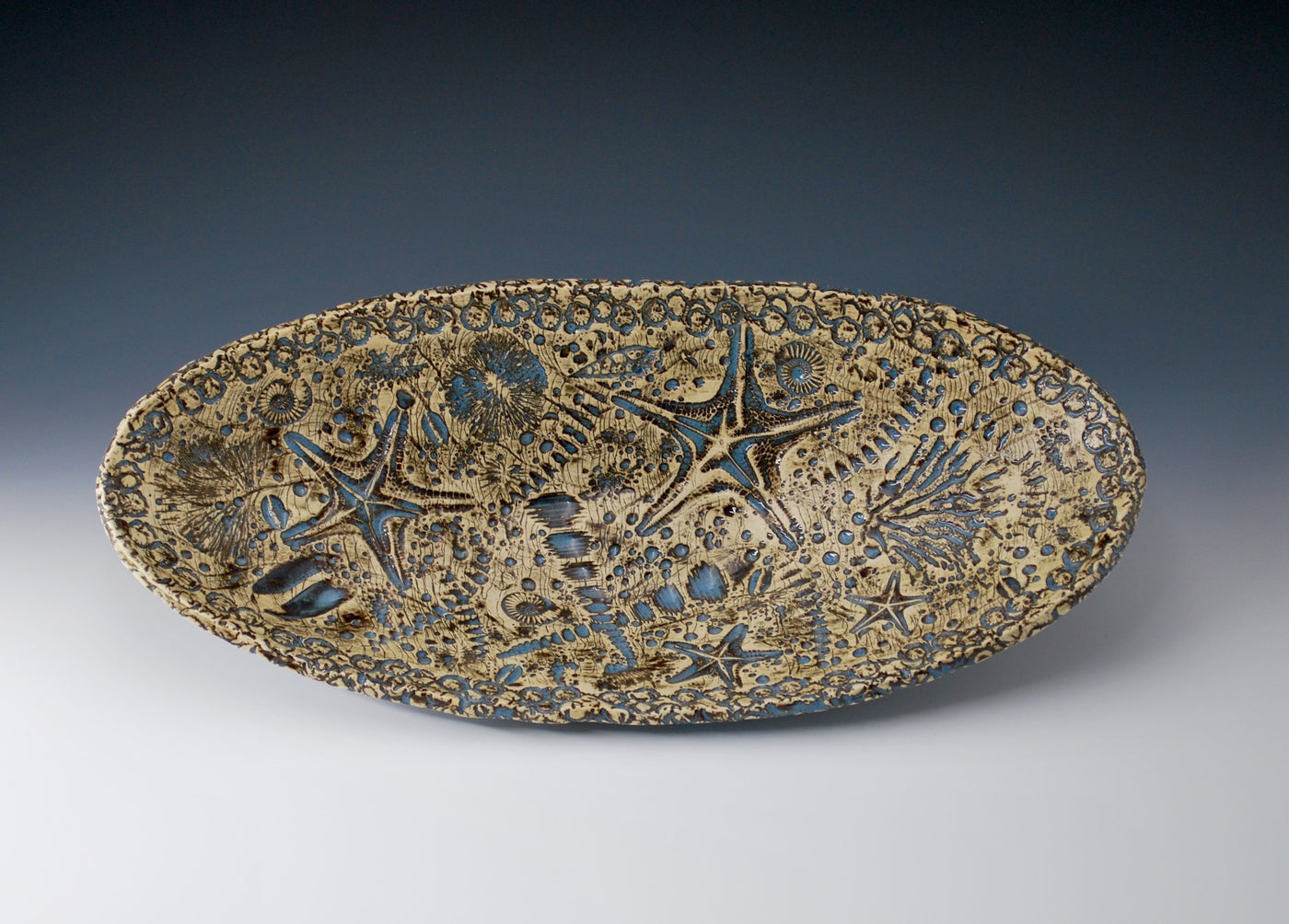 Elliptical Fossil Bowl