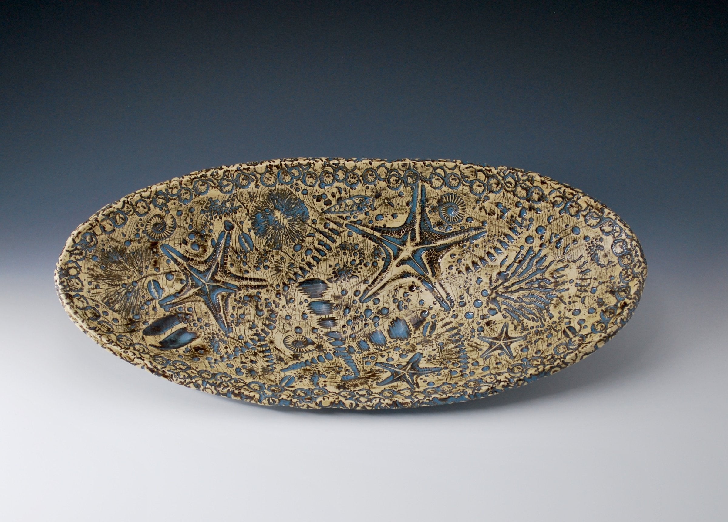 Elliptical Fossil Bowl