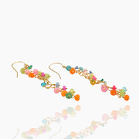 Opal Chain Dangle Gold Earrings