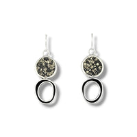 Pyrite-in-Slate Organic Earrings