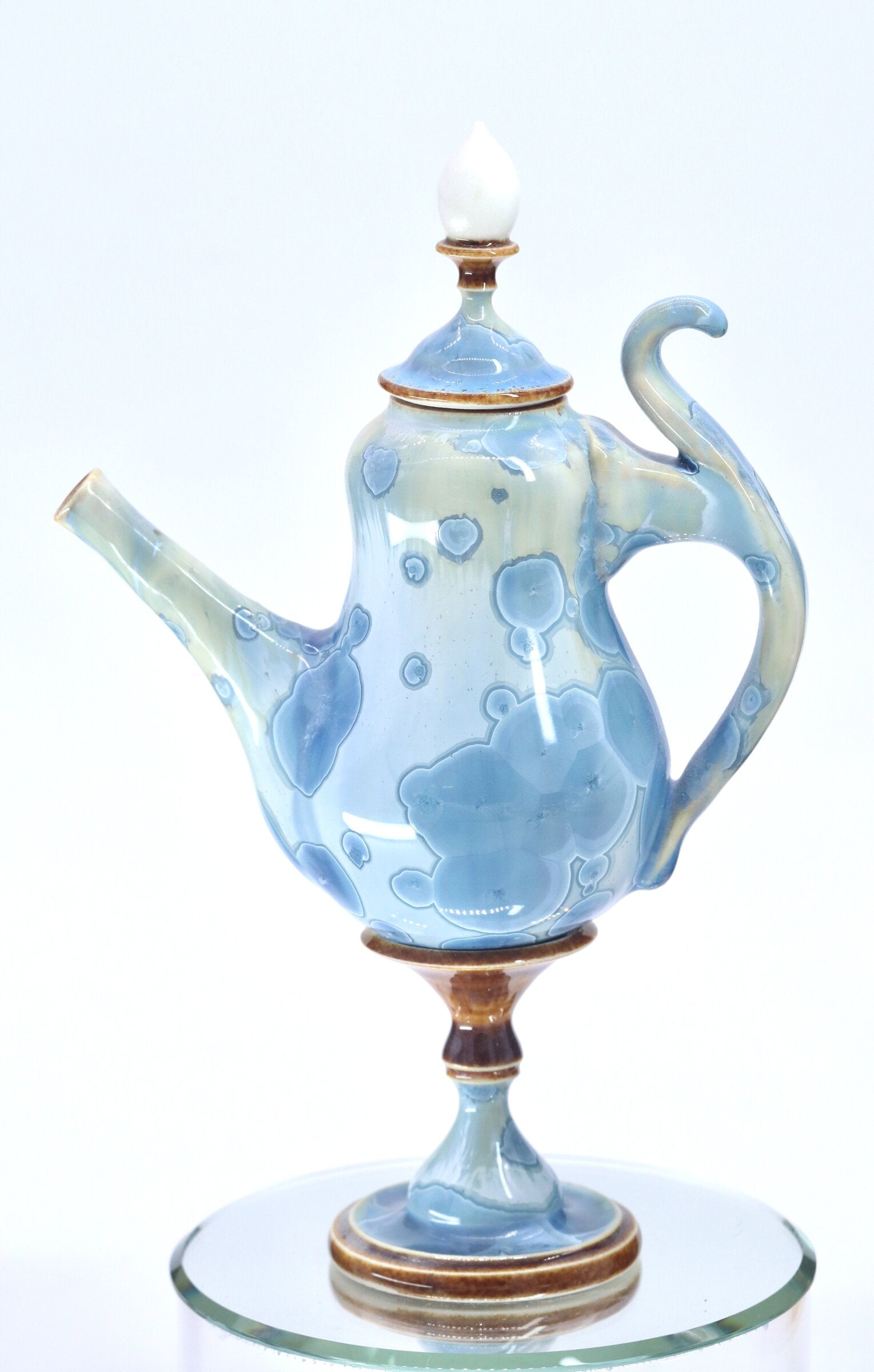 Seafoam Blue Miniature Crystalline Teapot