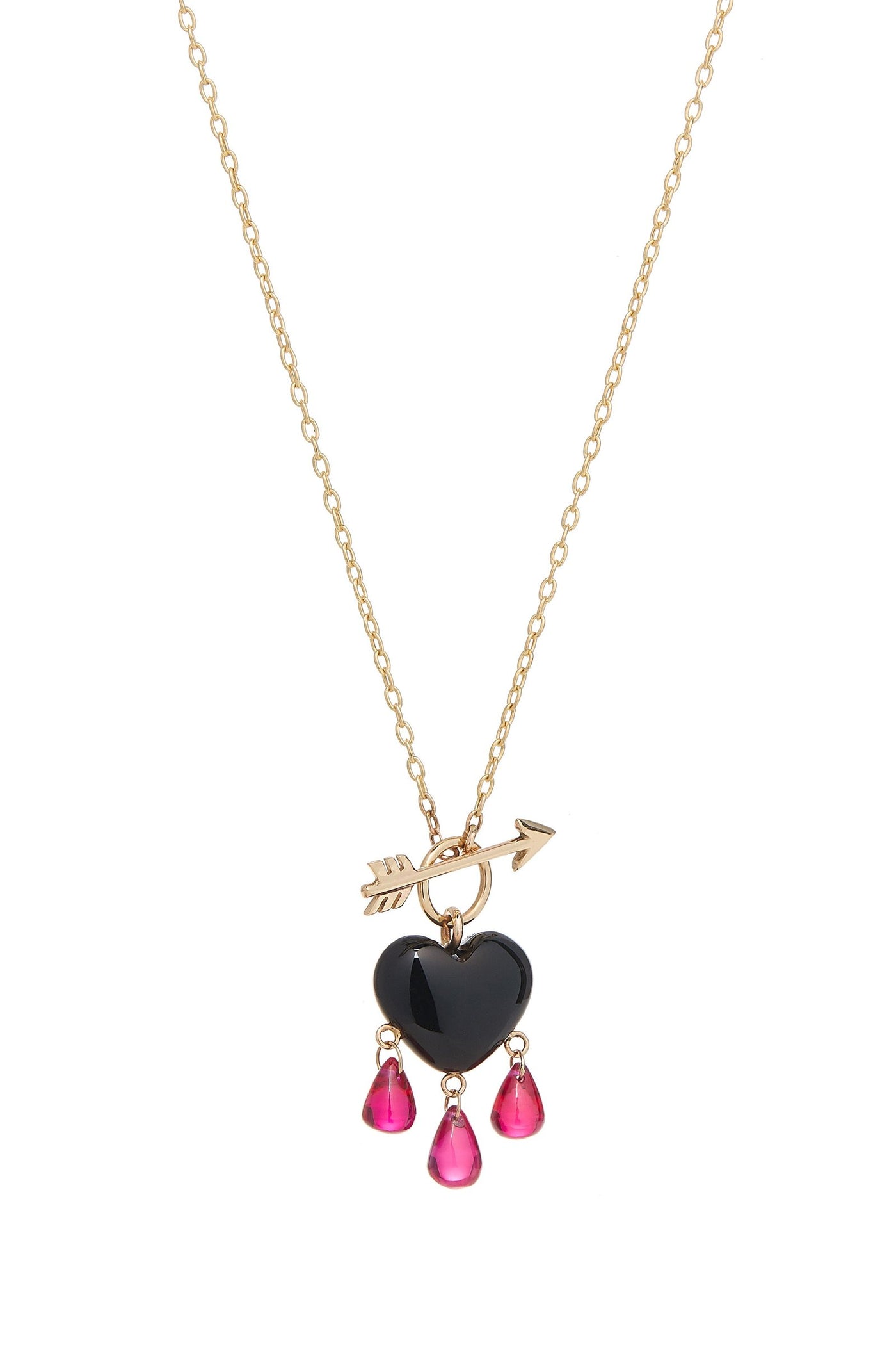 Bleeding Onyx Heart Necklace