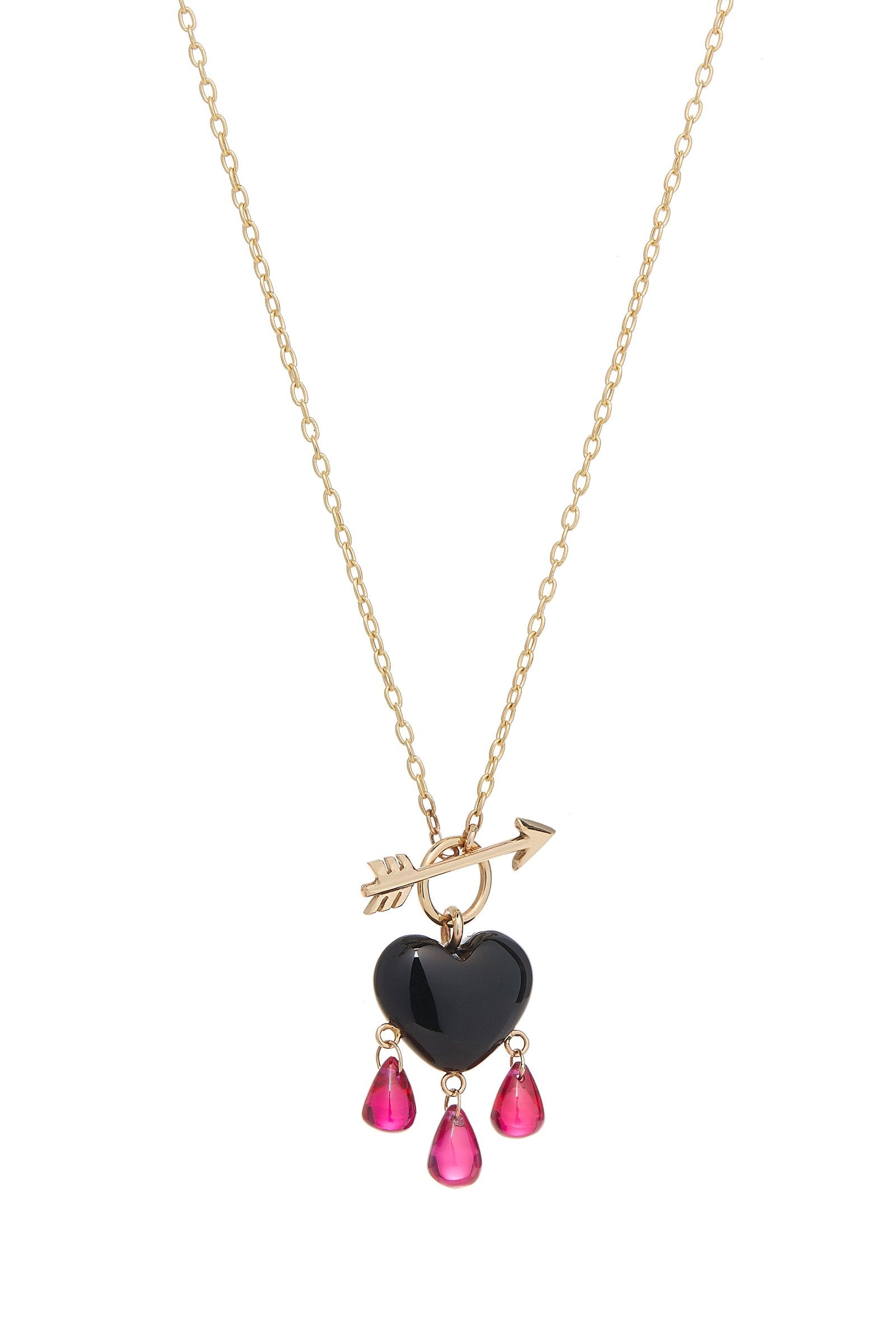Bleeding Onyx Heart Necklace