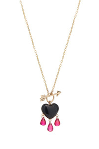 Bleeding Onyx Heart Necklace