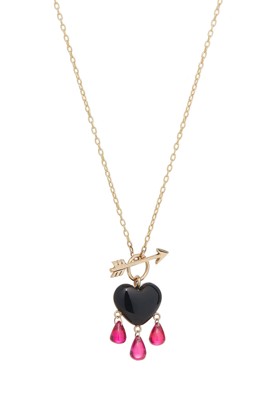 Bleeding Onyx Heart Necklace