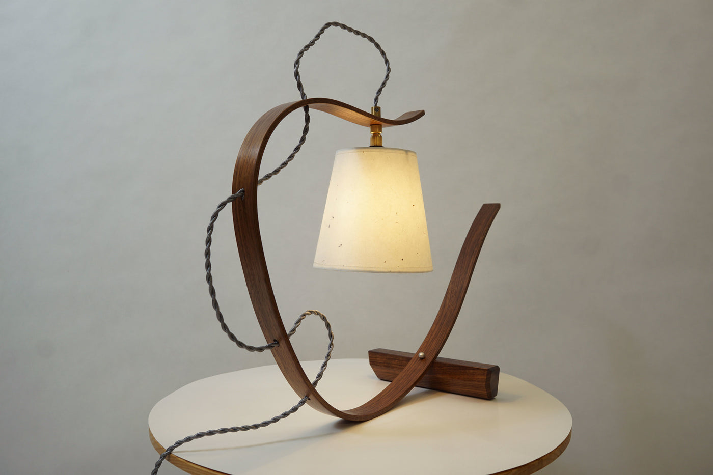 Bent Table Lamp in Walnut