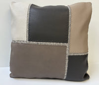 Leather Appliqued Color Block Pillow #2