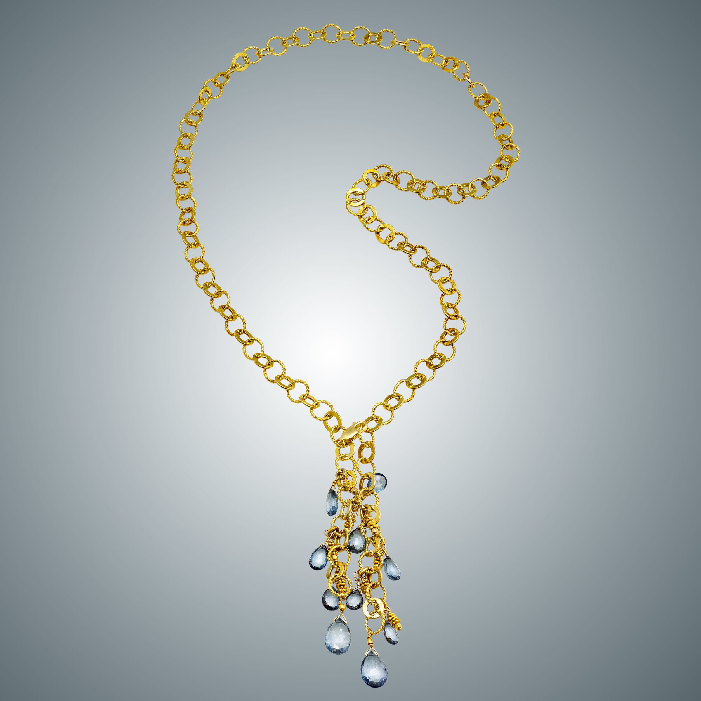 Vermeil Chain and Blue Quartz Necklace